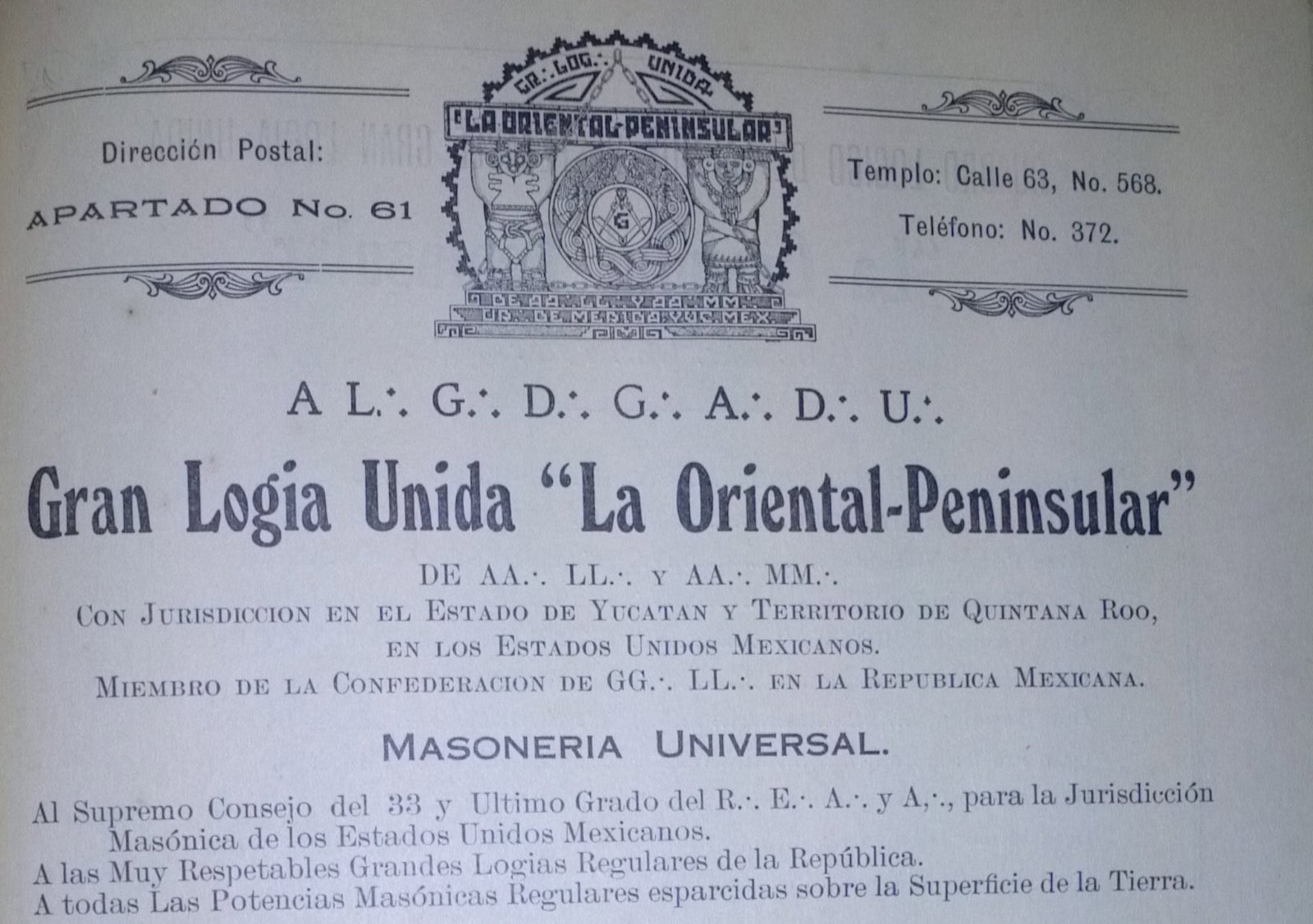 La Gran Logia Unida La Oriental Peninsular